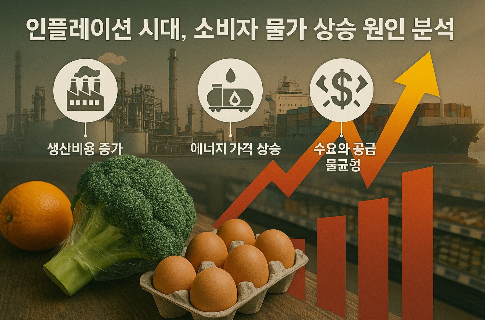 소비자 물가 상승 원인을 설명하는 그래프