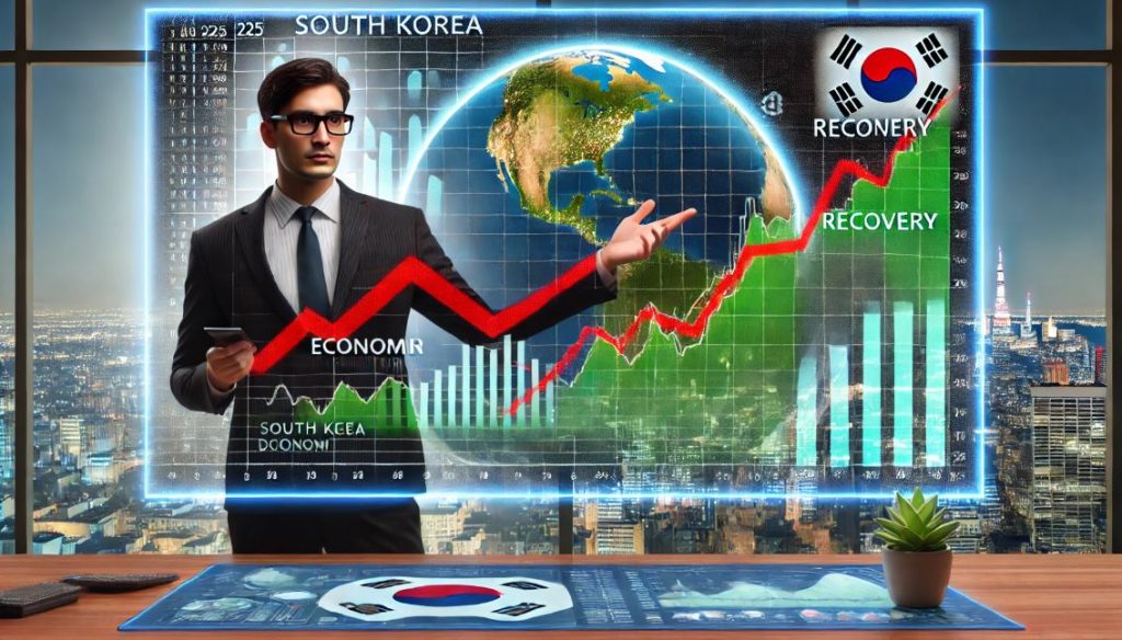 경기 침체와 회복 흐름을 보여주는 경제 트렌드 인포그래픽